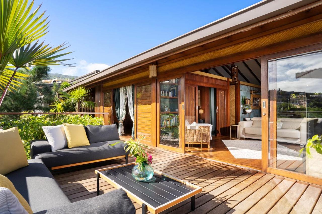 Villa Manuiti, Balinese Luxury Home - Private Swim Spa, Ocean View - Ofyr Bbq - Koi Pond Punaauia  Exterior foto
